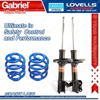 Rear Sport Low Gabriel Ultra Strut Shocks + Lovells Springs for Ford Laser KN KQ