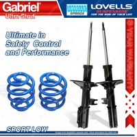 Front Sport Low Gabriel Ultra Strut Shocks + Lovells Springs for Kia Mentor AFA