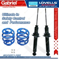 2 Front Sport Low Gabriel Ultra Strut Shocks + Lovells Springs for Mazda MX-5 NB