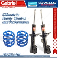 Front Sport Low Gabriel Ultra Strut Shocks + Lovells Springs for Hyundai Getz TB