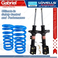 2 Front STD Gabriel Ultra Strut Shocks + Lovells Springs for Holden Crewman VZ