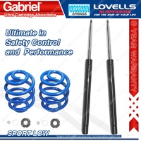 2 Front Sport Low Gabriel Cartridge Shocks + Lovells Springs for BMW 3 E30 320i