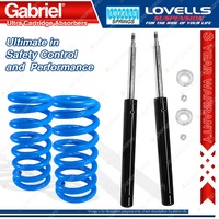 2 Front Gabriel Ultra Cartridge Shocks + Lovells Springs for Daewoo Cielo 1.5i
