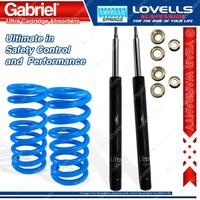 2 Front Gabriel Cartridge Shocks + Lovells Springs for Mitsubishi Sigma GE GH