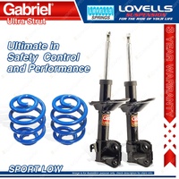 Front Sport Low Gabriel Ultra Strut Shocks+Lovells Springs for Subaru Impreza GD