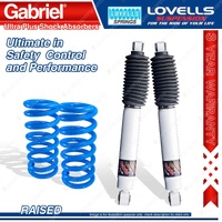 Rear Raised Gabriel Ultra Plus Shocks+Lovells Spring for Nissan Navara D23 NP300