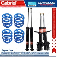 F+R Super Low Gabriel Ultra Shocks + Coil Springs for Toyota Corolla ZRE152 153