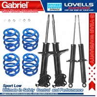 Front Rear Sport Low Gabriel Ultra Shocks Coil Springs for Toyota Paseo EL44
