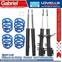 F + R Sport Low Gabriel Ultra Shocks + Coil Springs for Holden Barina MF MH
