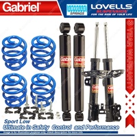 Front Rear Sport Low Gabriel Ultra Shocks + Coil Springs for Holden Astra AH