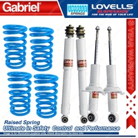 Front Rear Raised Gabriel Ultra Shocks + Lovells Springs for Nissan Patrol Y62
