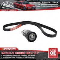 Gates Alt Micro-V Ribbed Belt Kit for Skoda Fabia 6Y2 6Y5 AUA BBY AUB BBZ 1.4L