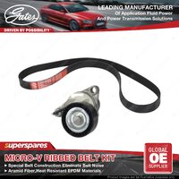Gates Alt Micro-V Ribbed Belt Kit for Citroen C2 JM C3 FC FN C4 LA NFU With AC