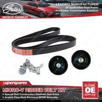 Gates Micro-V Ribbed Belt Kit for Toyota Land Cruiser Prado KDJ150 3.0L 10-15