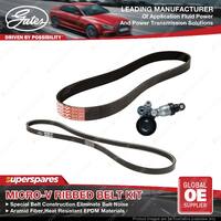Gates Micro-V Ribbed Belt Kit for Ford Ranger PX 3.2L 147KW P5-AT with AC