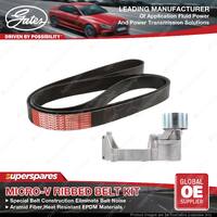 Gates Micro-V Ribbed Belt Kit for Toyota Land Cruiser VDJL76R VDJL78R VDJ200