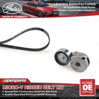 Gates Micro-V Ribbed Belt Kit for Nissan Serena C25 2.0L 108KW 04/2005-11/2010