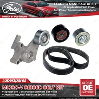 Gates Micro-V Ribbed Belt Kit for Toyota Hiace TRH 203 213 200 223 201 221 219