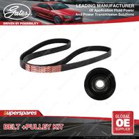 Gates Belt & Pulley Kit for Jeep Wrangler TJ 4.0L 130kW ERH 2000-2007 with AC