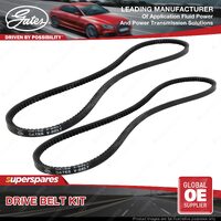 Gates P/S & A/C Drive Belt Kit for Peugeot 504 A11 A13 D11 Petrol 2.0L XN1