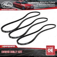 Gates A/C & Alternator & P/S Drive Belt Kit for Toyota Coaster RB20R-MRZQ 2.3L