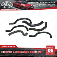 Gates Heater + Radiator Hose Kit for Nissan Patrol GR Y61 2.8L 96kW 97-00 Pack 6