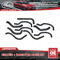 Gates Heater+Radiator Hose Kit for Toyota Hilux LN85 90 107 2.4 2.8L Pack10 +PS