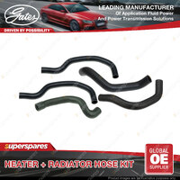 Gates Heater+Radiator Hose Kit for Toyota Hilux LN86 2.8L 3L 60kW 88-97 with PS