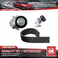 Gates Alt Micro-V Drive Belt Kit + Water Pump for Nissan X-Trail T32 NT32 Altima