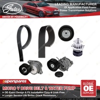 Gates Alt Drive Belt Kit + Water Pump for BMW 3 E46 X5 E53 320i 325i 330i Ci