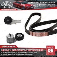 Gates Alt Drive Belt Kit + Water Pump for Ford Fairlane Fairmont Falcon BA 4.0L