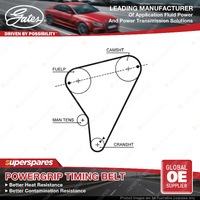 Gates Camshaft Powergrip Timing Belt for Bedford CF220 97100 1.8L 49KW 1969-1984