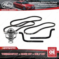 Gates Thermostat + Heater Hose + Drive Belt Kit for Nissan Patrol Y60 4.2L 88-97