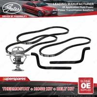 Gates Thermostat + Heater Hose + Drive Belt Kit for Nissan Navara D21 2.7L TD27