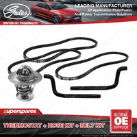 Gates Thermostat + Heater Hose + Drive Belt Kit for Toyota Hilux LN86 2.8L 60KW