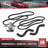 Gates Thermostat + Radiator Hose Drive Belt Kit for Ford Fairlane ZJ 5.8L 80-82