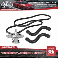 Gates Thermostat Radiator Hose Drive Belt Kit for Mitsubishi Pajero NH 2.6L 79KW