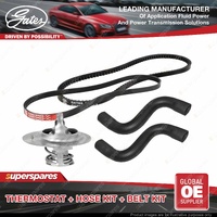 Gates Thermostat Radiator Hose Belt Kit for Mazda 323F BG1 1.8L with A/C 82 Deg