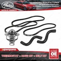 Gates Thermostat + Radiator Hose Drive Belt Kit for Nissan Patrol Y60 4.2L TB42S