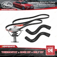 Gates Thermostat Radiator Hose Drive Belt for Nissan Navara D40 2.5L with A/C