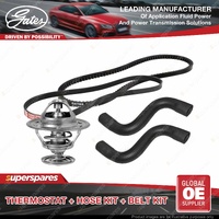 Gates Thermostat + Radiator Hose Drive Belt Kit for Mitsubishi Triton 2.5L 10-11