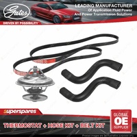 Gates Thermostat + Radiator Hose + Drive Belt Kit for BMW 320i E36 2.0L 110KW