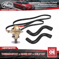 Gates Thermostat + Radiator Hose + Drive Belt Kit for Honda Civic EH8 1.5L 93-95