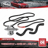 Gates Thermostat + Radiator Hose Drive Belt Kit for Mitsubishi Pajero NF NG 3.0L