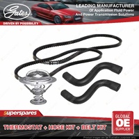 Gates Thermostat Radiator Hose Belt Kit for Toyota Landcruiser HDJ80 HZJ80 90-01