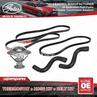 Gates Thermostat + Radiator Hose + Drive Belt Kit for Mitsubishi Pajero NK 3.0L