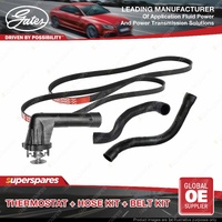Gates Thermostat + Radiator Hose + Drive Belt Kit for BMW 318i E36 1.8L 85KW