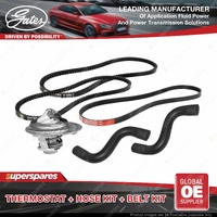 Gates Thermostat + Radiator Hose Belt Kit for Mitsubishi Triton MH 3.0L 90-92
