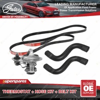 Gates Thermostat + Radiator Hose + Drive Belt Kit for Mazda 323 BA1 1.8L 94-95