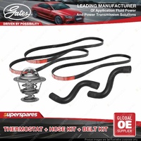 Gates Thermostat + Radiator Hose Drive Belt Kit for Nissan Pulsar N14 1.6L 82KW